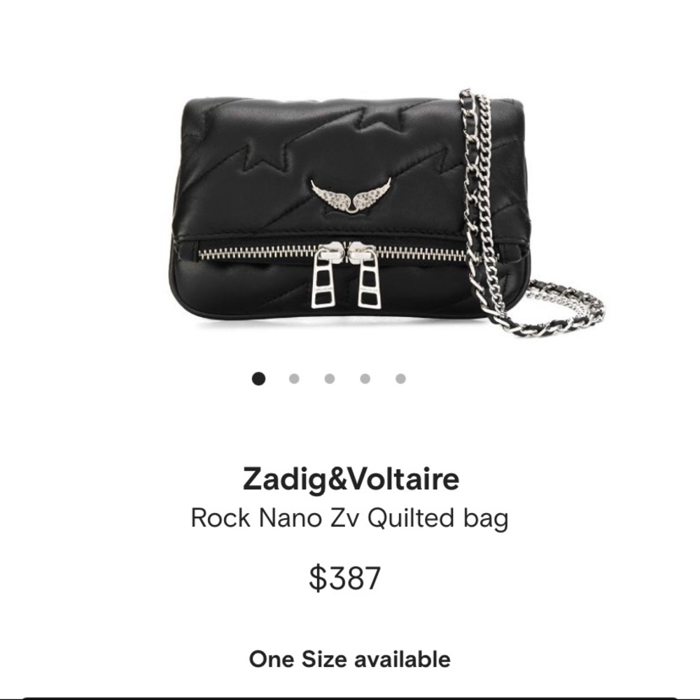 Zadig & Voltaire lambskin quilted Rock Nano bag.